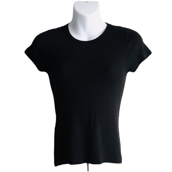 Club Monaco Tops - 🎀 Club Monaco XS Size 97% Modal & 3% Lycra Made In Canada Black Half Sleeve Top